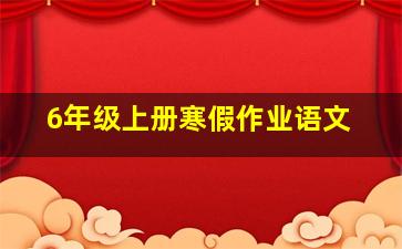 6年级上册寒假作业语文