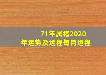 71年属猪2020年运势及运程每月运程