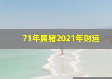 71年属猪2021年财运