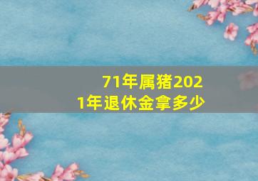 71年属猪2021年退休金拿多少