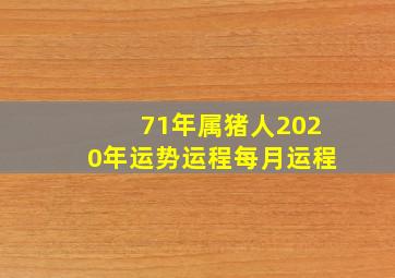 71年属猪人2020年运势运程每月运程