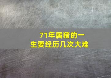 71年属猪的一生要经历几次大难