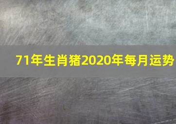 71年生肖猪2020年每月运势