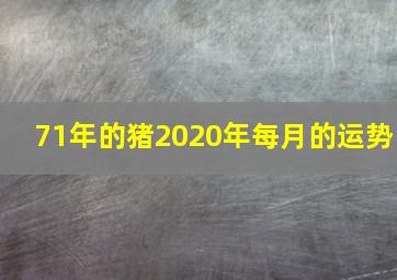 71年的猪2020年每月的运势