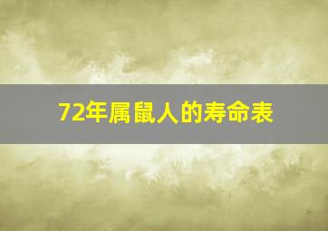 72年属鼠人的寿命表