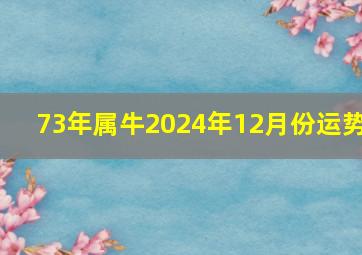 73年属牛2024年12月份运势