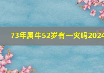 73年属牛52岁有一灾吗2024