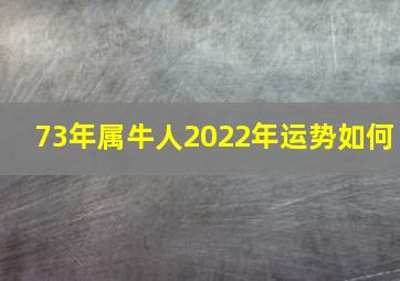 73年属牛人2022年运势如何