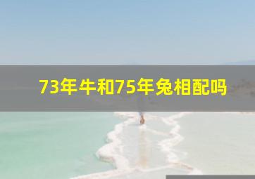 73年牛和75年兔相配吗