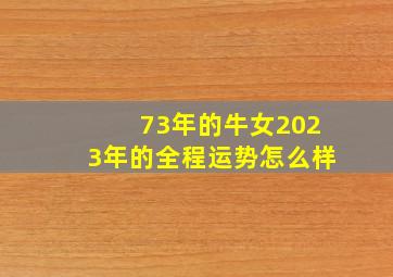 73年的牛女2023年的全程运势怎么样