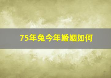 75年兔今年婚姻如何