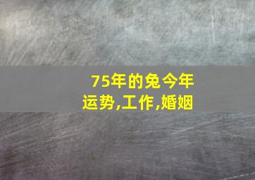 75年的兔今年运势,工作,婚姻