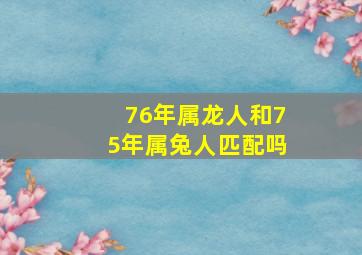 76年属龙人和75年属兔人匹配吗