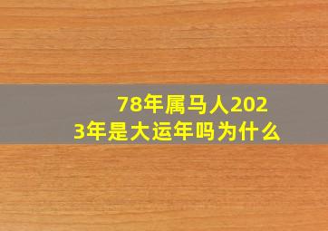 78年属马人2023年是大运年吗为什么