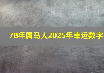 78年属马人2025年幸运数字