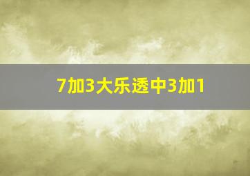 7加3大乐透中3加1