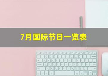 7月国际节日一览表