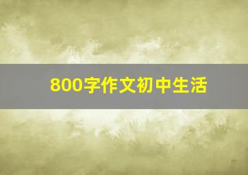 800字作文初中生活