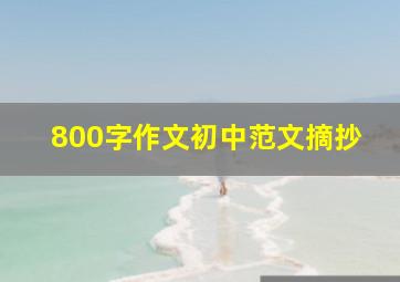 800字作文初中范文摘抄