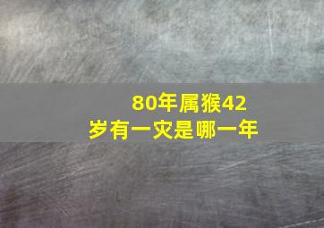 80年属猴42岁有一灾是哪一年