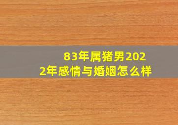 83年属猪男2022年感情与婚姻怎么样