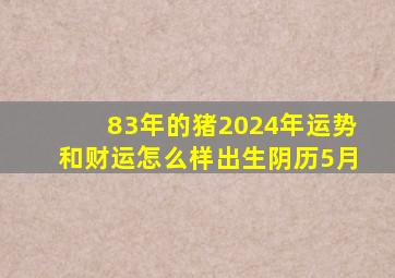 83年的猪2024年运势和财运怎么样出生阴历5月