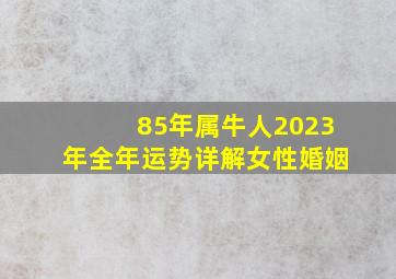 85年属牛人2023年全年运势详解女性婚姻