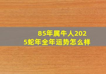 85年属牛人2025蛇年全年运势怎么样