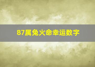 87属兔火命幸运数字