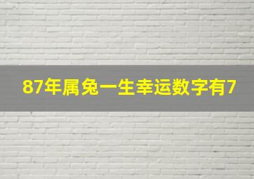 87年属兔一生幸运数字有7