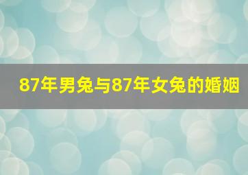 87年男兔与87年女兔的婚姻