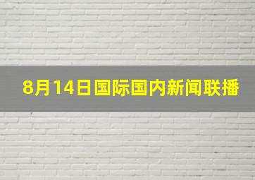 8月14日国际国内新闻联播