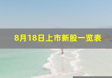 8月18日上市新股一览表