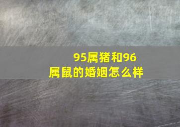 95属猪和96属鼠的婚姻怎么样