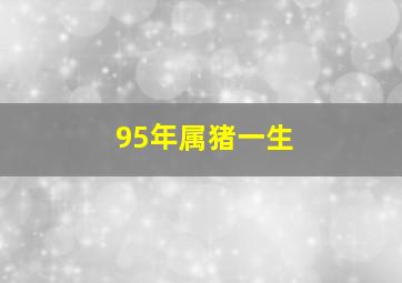 95年属猪一生