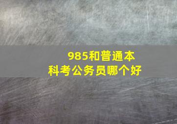 985和普通本科考公务员哪个好