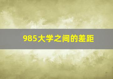 985大学之间的差距