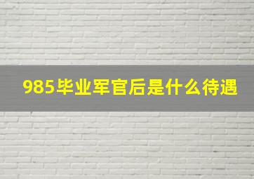 985毕业军官后是什么待遇