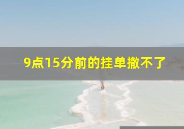 9点15分前的挂单撤不了