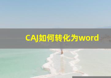 CAJ如何转化为word