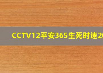 CCTV12平安365生死时速2014