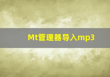 Mt管理器导入mp3