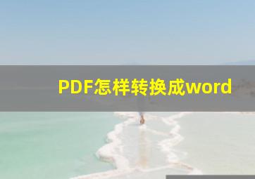 PDF怎样转换成word