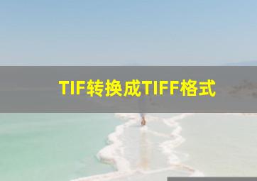 TIF转换成TIFF格式