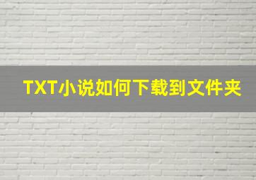 TXT小说如何下载到文件夹