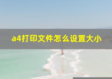 a4打印文件怎么设置大小