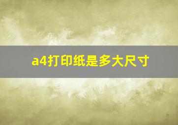 a4打印纸是多大尺寸