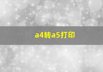 a4转a5打印