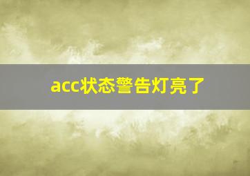 acc状态警告灯亮了