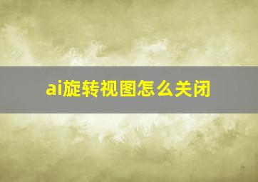 ai旋转视图怎么关闭